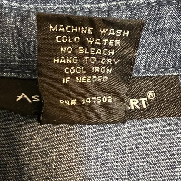 Ashley Stewart Denim Shirt Dress Size 12 Belted Midi Blue Chambray Button Down - Picture 6 of 11